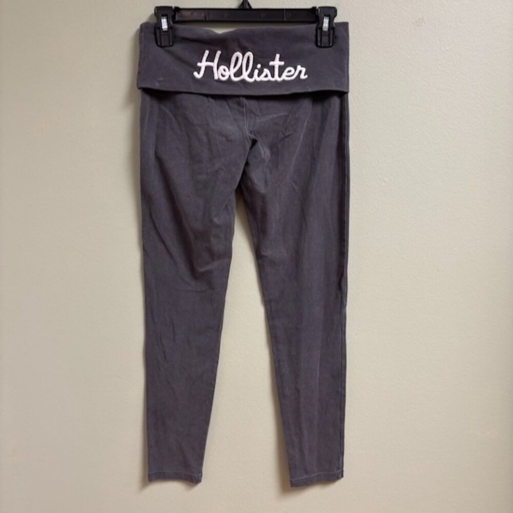 Vintage Hollister Y2K Fold Over Leggings Size S Spellout Logo 90s Embroidered - Picture 3 of 9